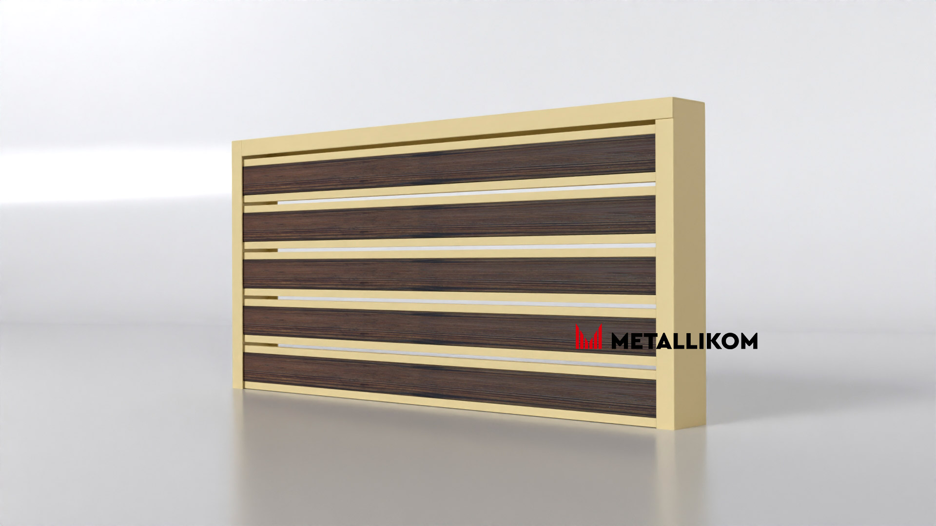 Планкен для забора Printec под дерево 120 mm RAL 1014 – покрытие порошковое, толщина 0,45 мм